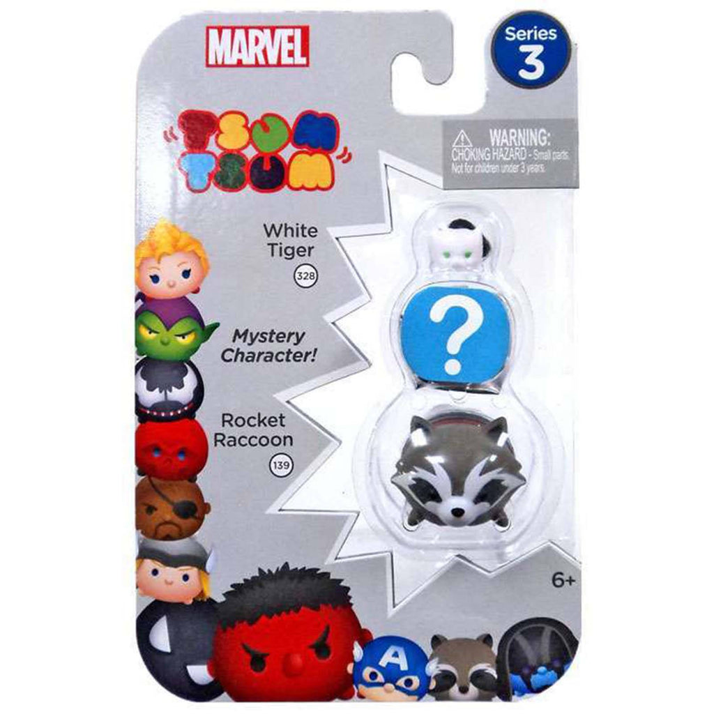 Tsum Tsum Marvel Series 3 White Tiger Mystery Rocket 3 Figure Set