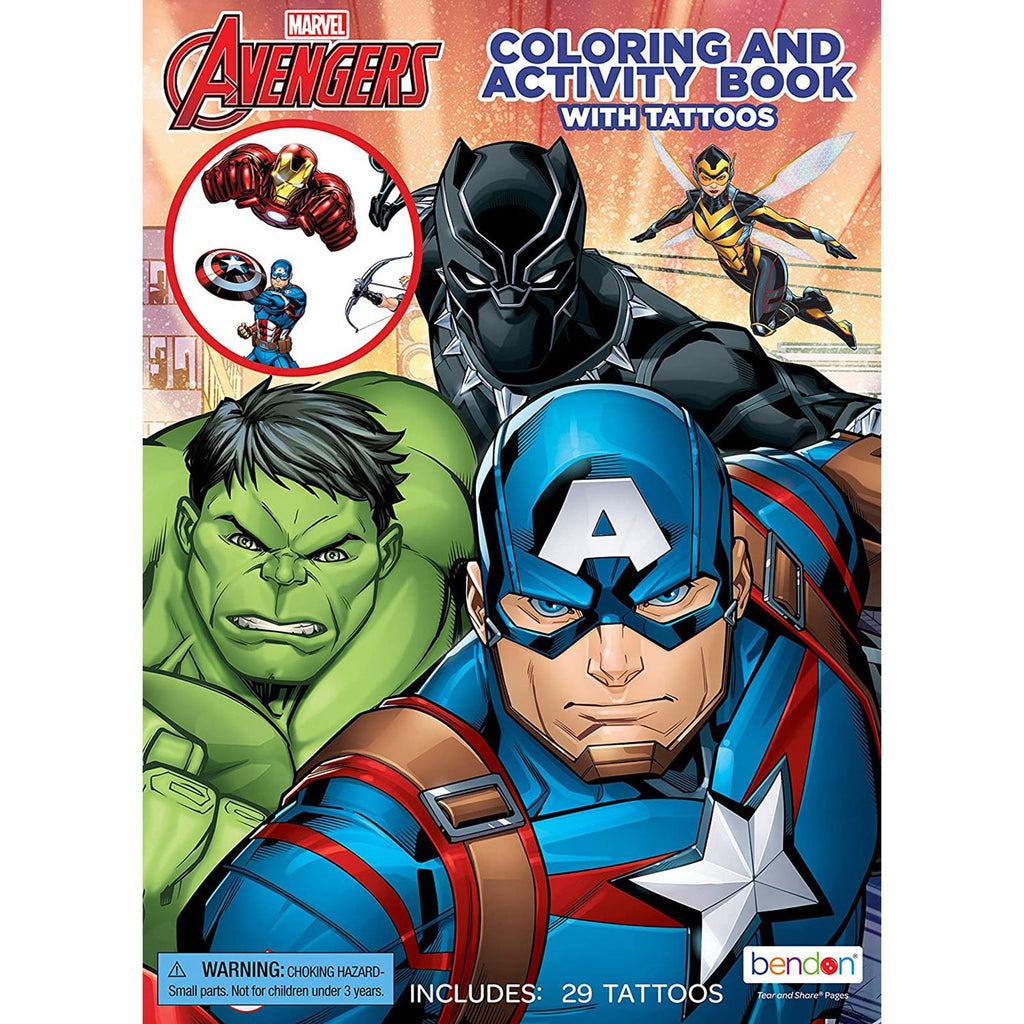 Bendon Marvel Avengers Coloring Activity Book With Tattoos