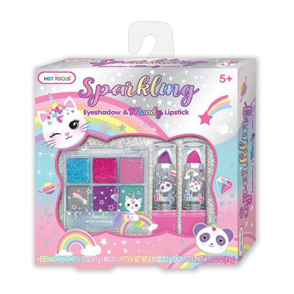 Hot Focus Caticorn Sparkling Eyeshadow And Moody Lipstick Cosmetic Set