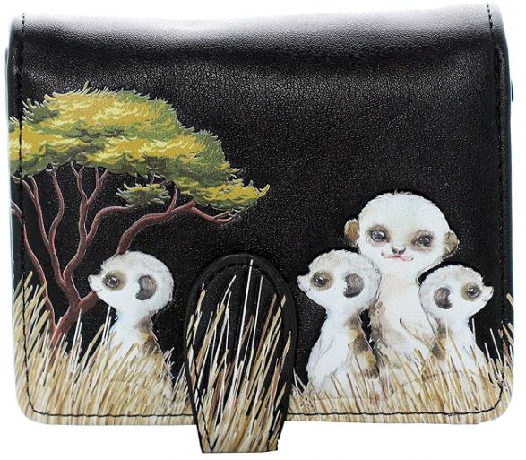 Shagwear Meerkats Large Black Zipper Wallet - Radar Toys