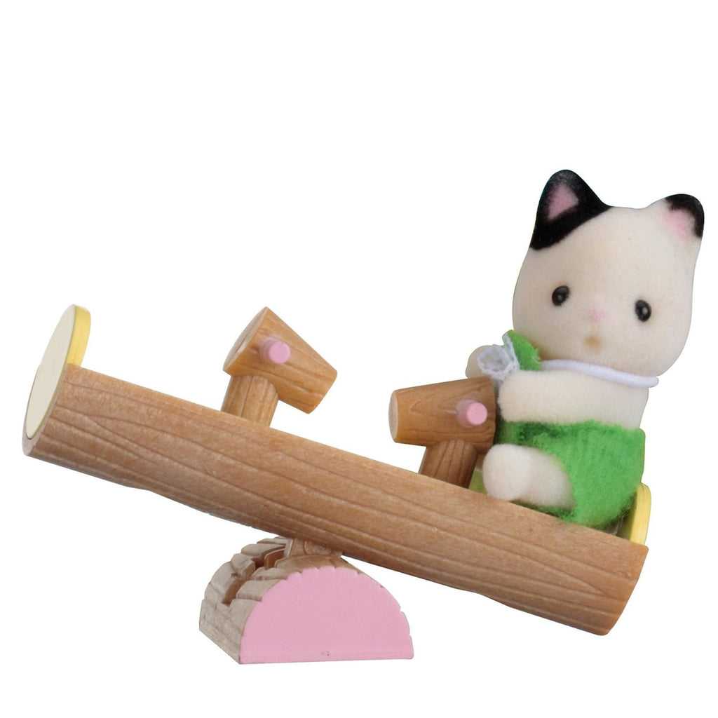 Calico Critters Mini Carry Case Kitten On Seesaw Set
