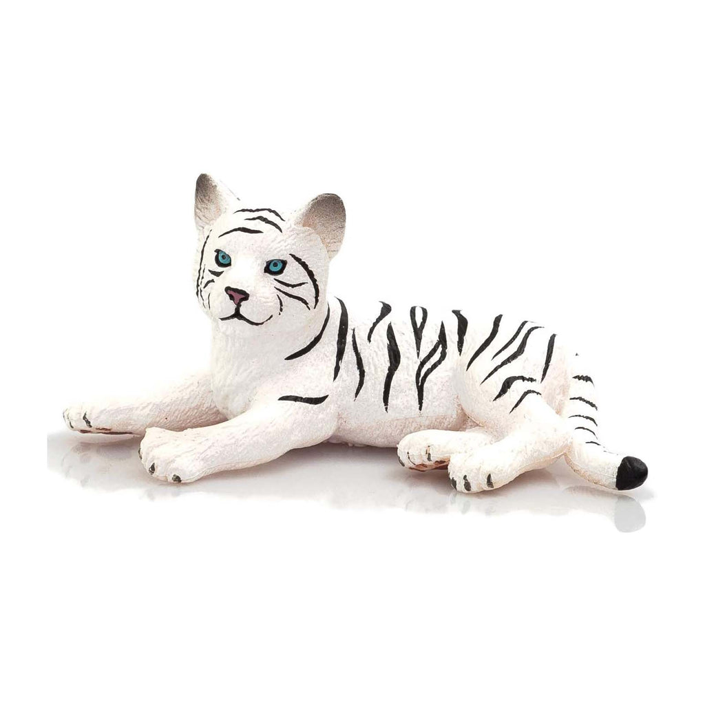 MOJO White Tiger Cub Lying Down Animal Figure 387015 - Radar Toys