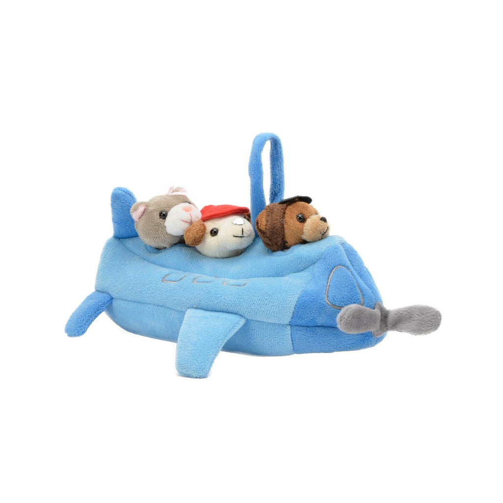 Unipak Airplane Finger Puppet 10 Inch Plush Set
