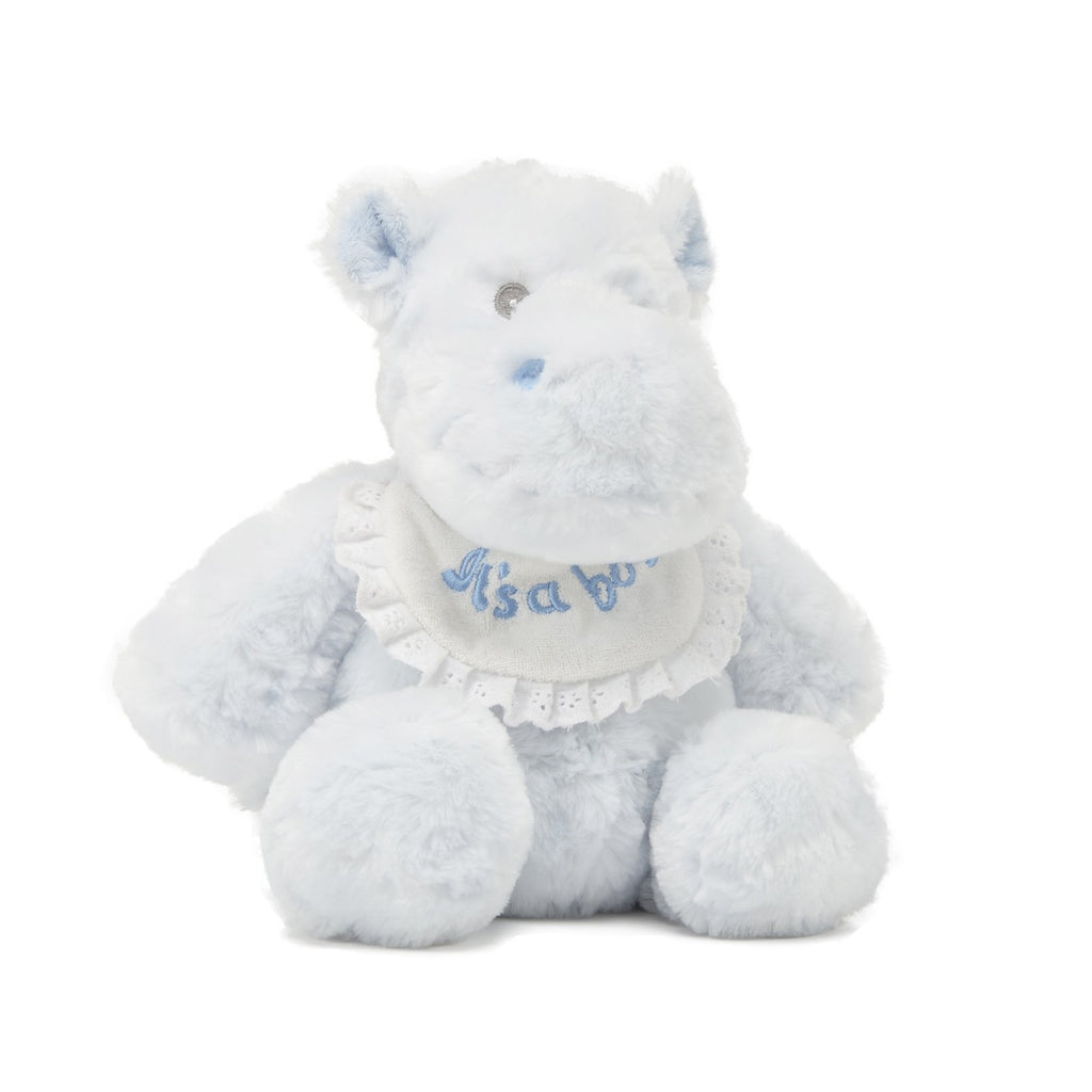 Unipak Hippo Blue It's A Boy Rattle 12 Inch Animal Plush
