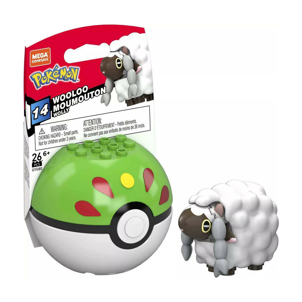 Mega Construx Pokemon Wooloo Poke Ball Building Set
