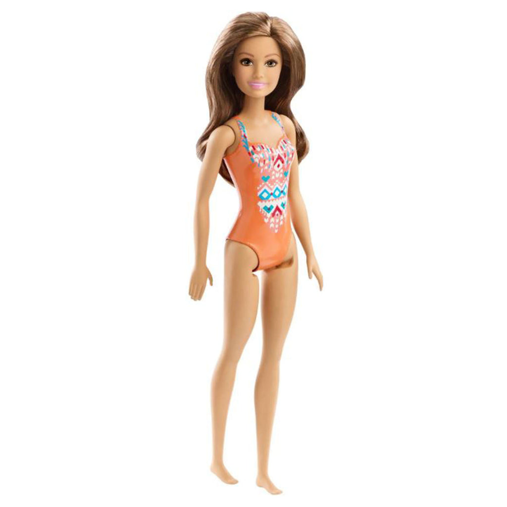 Mattel Barbie Beach Doll Orange Swimsuit Doll