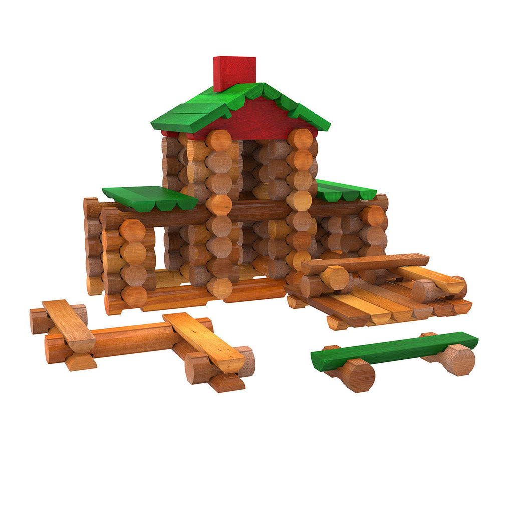 K'Nex Lincoln Logs Classic Meetinghouse 117 Piece Wood Set