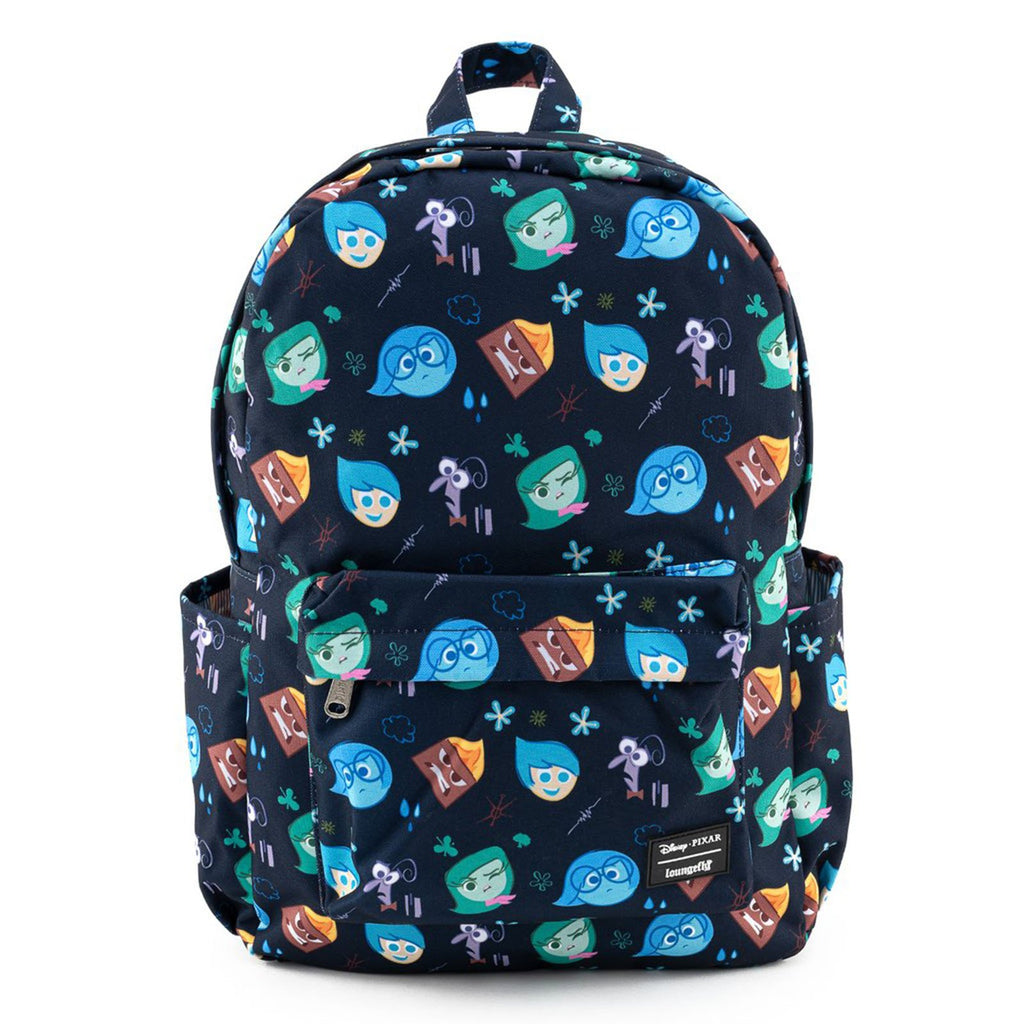 Loungefly Disney Inside Out Emotion Heads All Over Print Nylon Backpack