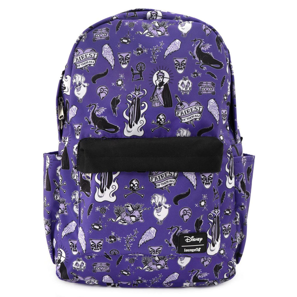 Loungefly Disney Villain Icons All Over Print Nylon Backpack