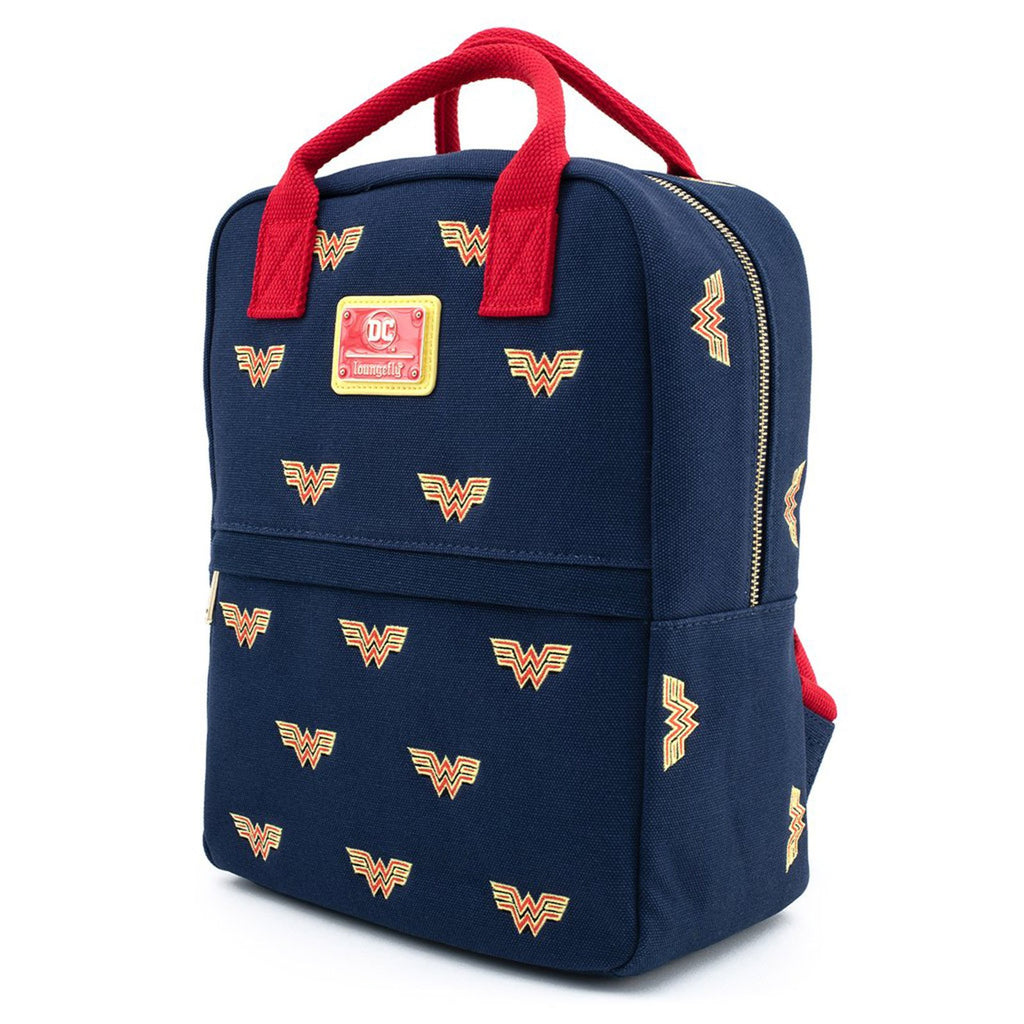 Loungefly DC Comics Wonder Woman Logo All Over Print Canvas Backpack