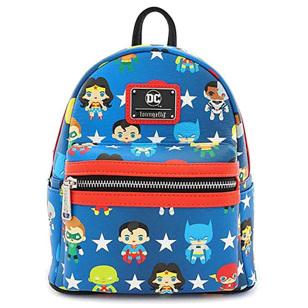 Loungefly Justice League Chibi Character All Over Print Mini Backpack
