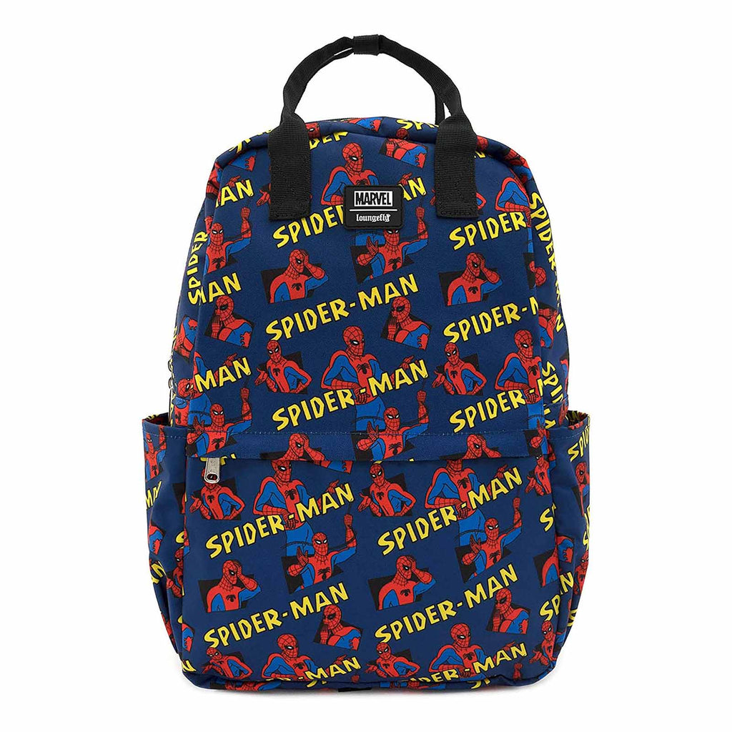 Loungefly Marvel Spiderman All Over Print Square Nylon Backpack