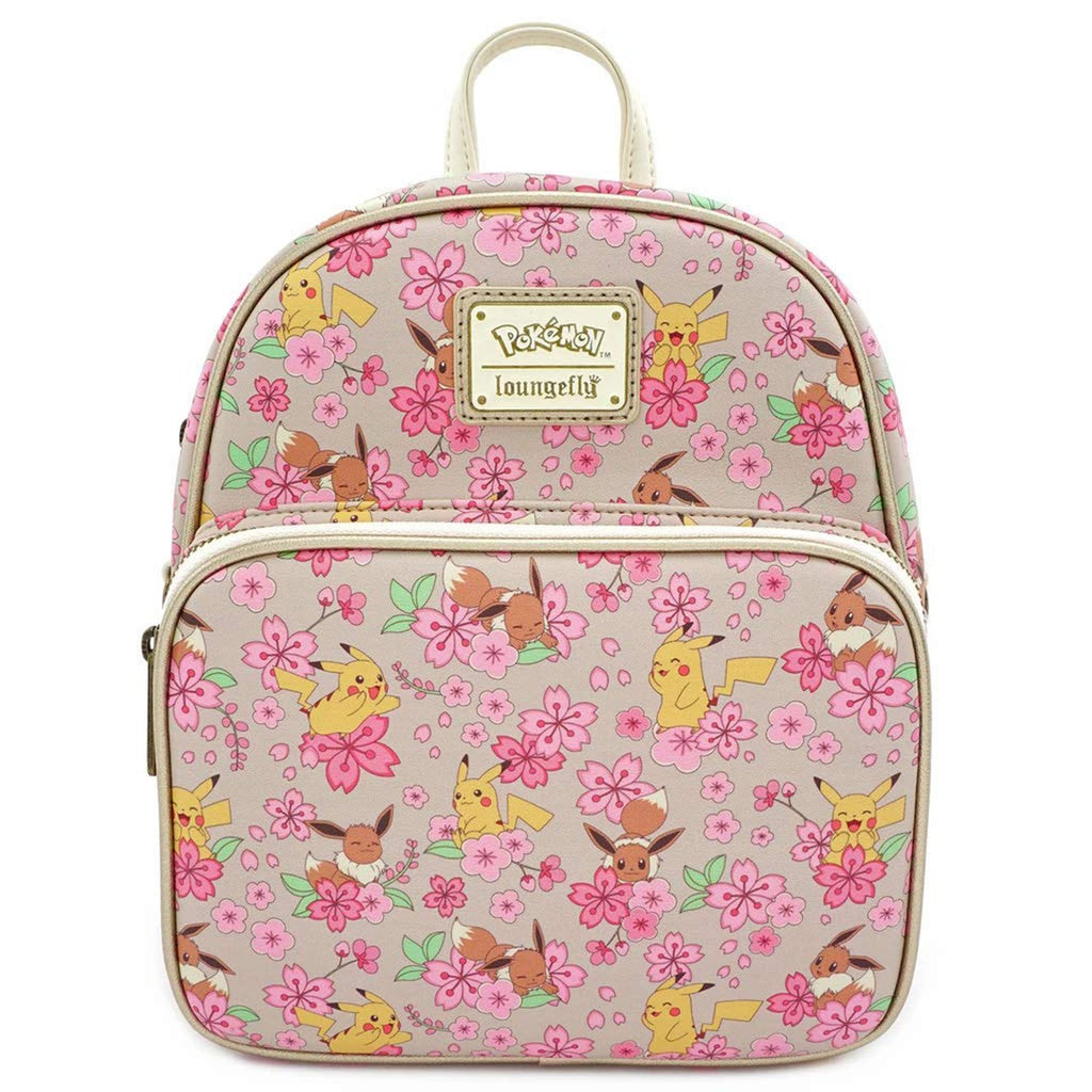 Loungefly Pokemon Eevee & Pikachu All Over Print Convertible Mini Backpack