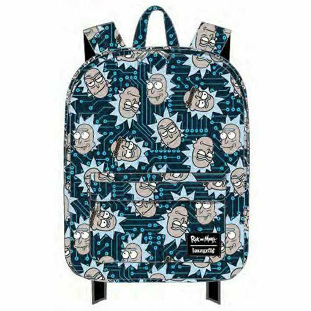 Loungefly Rick And Morty Computer Chip Rick All Over Print Nylon Backpack