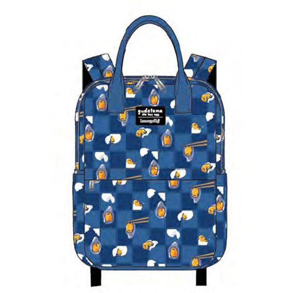 Loungefly Sanrio Gudetama Chopsticks Lazy Egg All Over Print Nylon Backpack