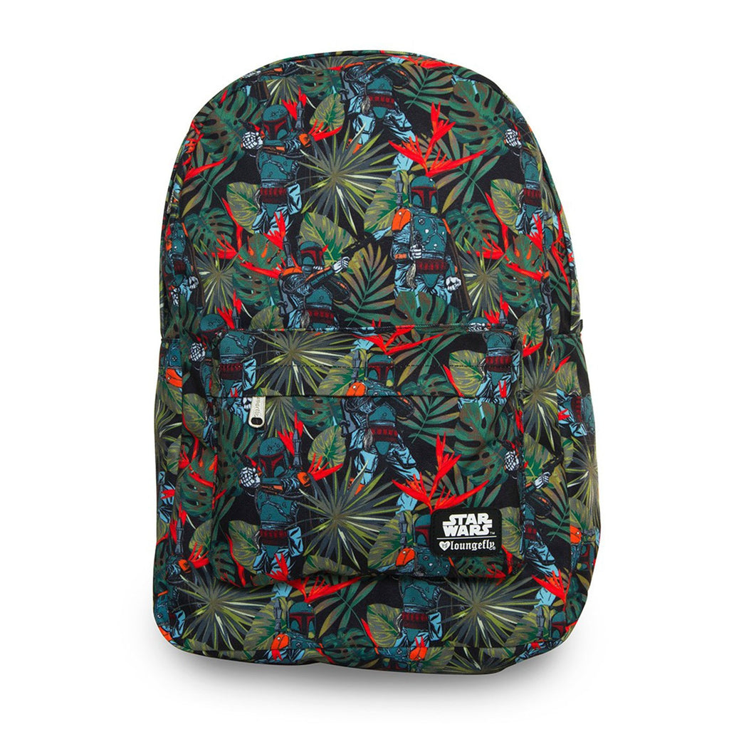 Loungefly Star Wars Boba Fett Leaves All Over Print Backpack
