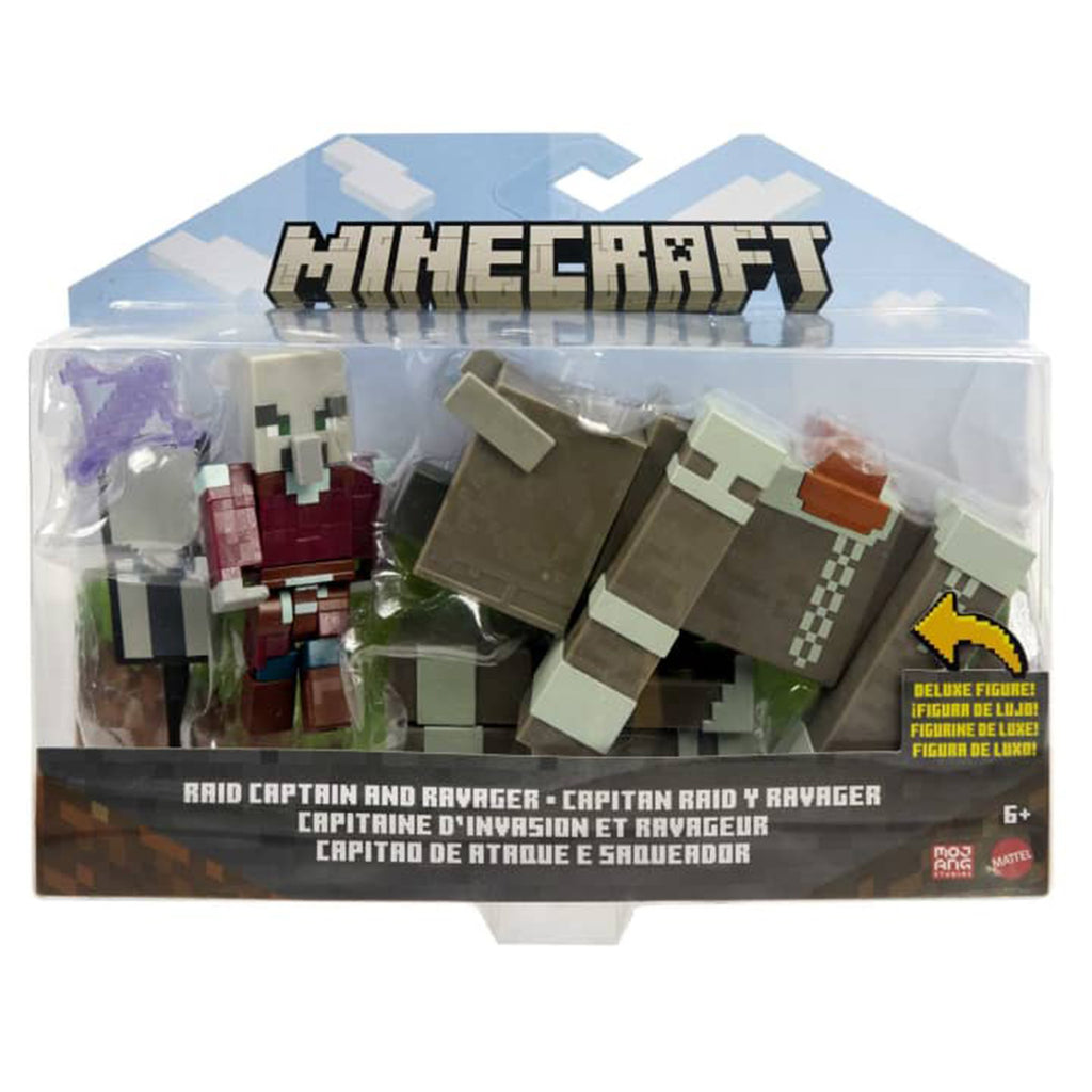 Mattel Minecraft Raid Captain And Ravager Figure Set