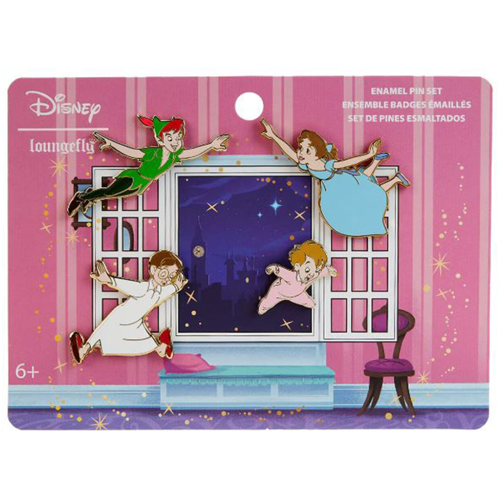 Loungefly Disney Peter Pan You Can Fly 70th Anniversary 4 Piece Pin Set - Radar Toys