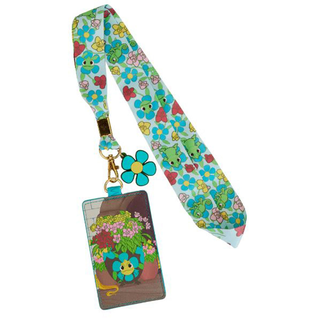 Loungefly Disney Tangled Pascal Flowers Lanyard With Cardholder