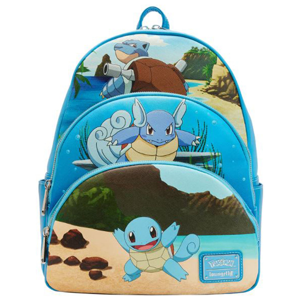 Loungefly Pokemon Squirtle Evolution Triple Pocket Backpack