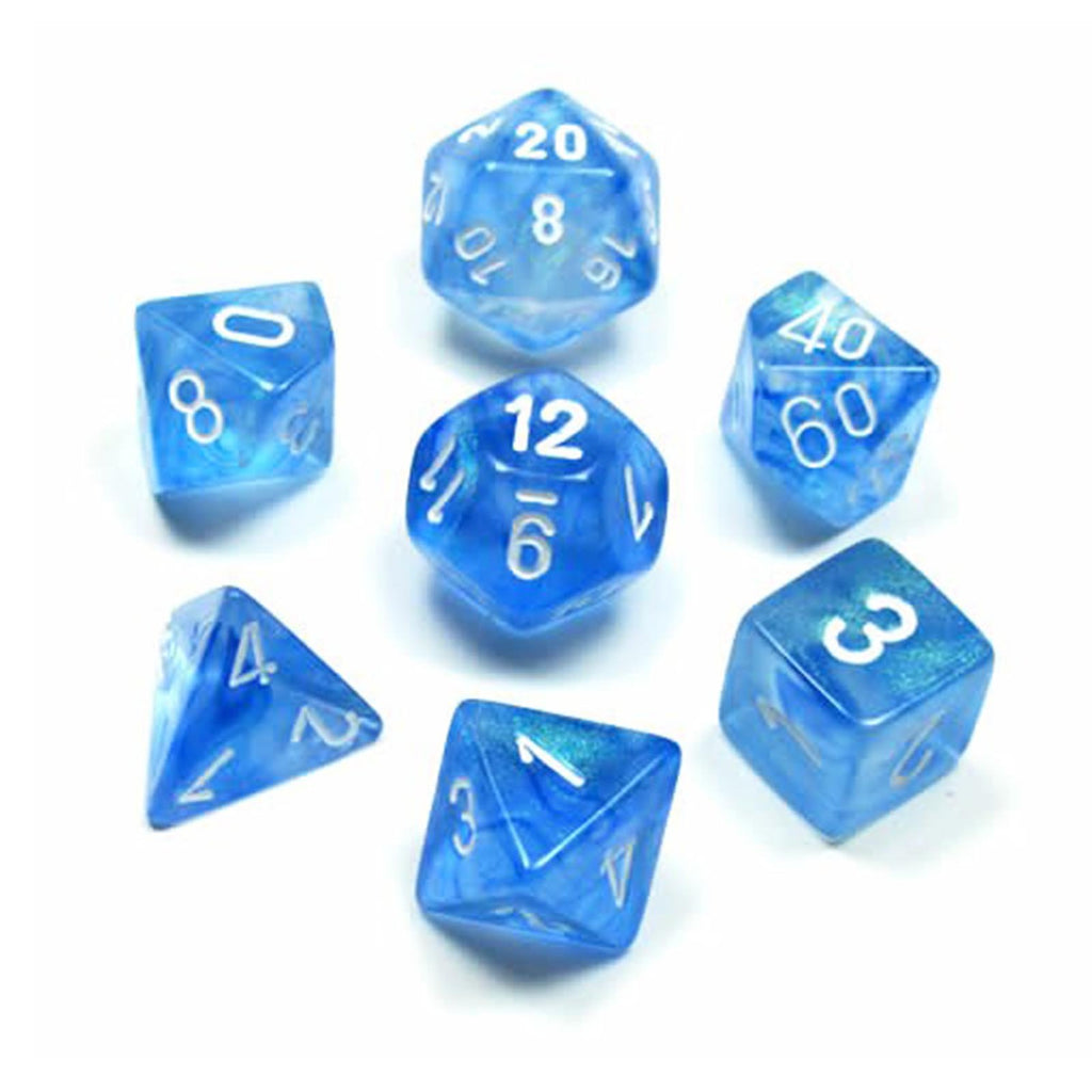 Chessex 7 Set Dice Borealis Sky Blue/White CHX 27426