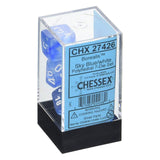 Chessex 7 Set Dice Borealis Sky Blue/White CHX 27426 - Radar Toys