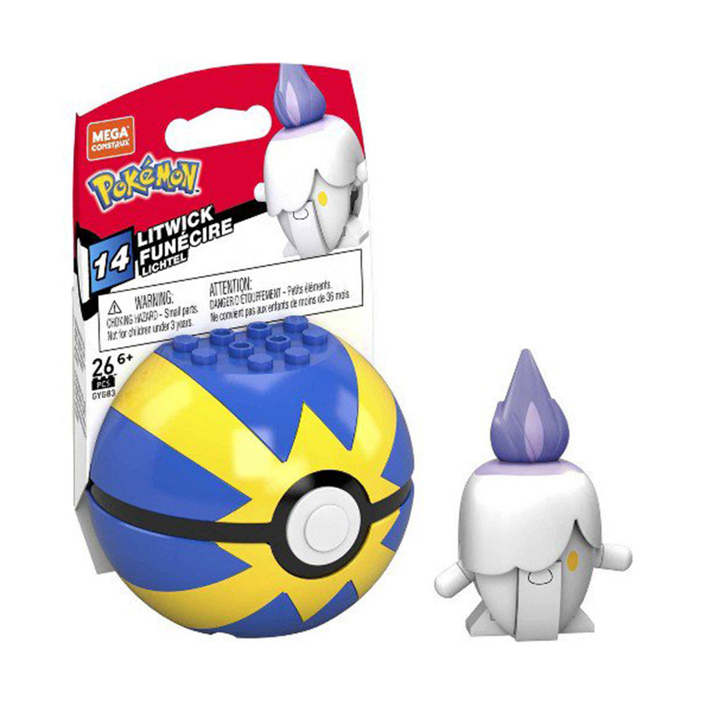 Mega Construx Pokemon Litwick Poke Ball Building Set