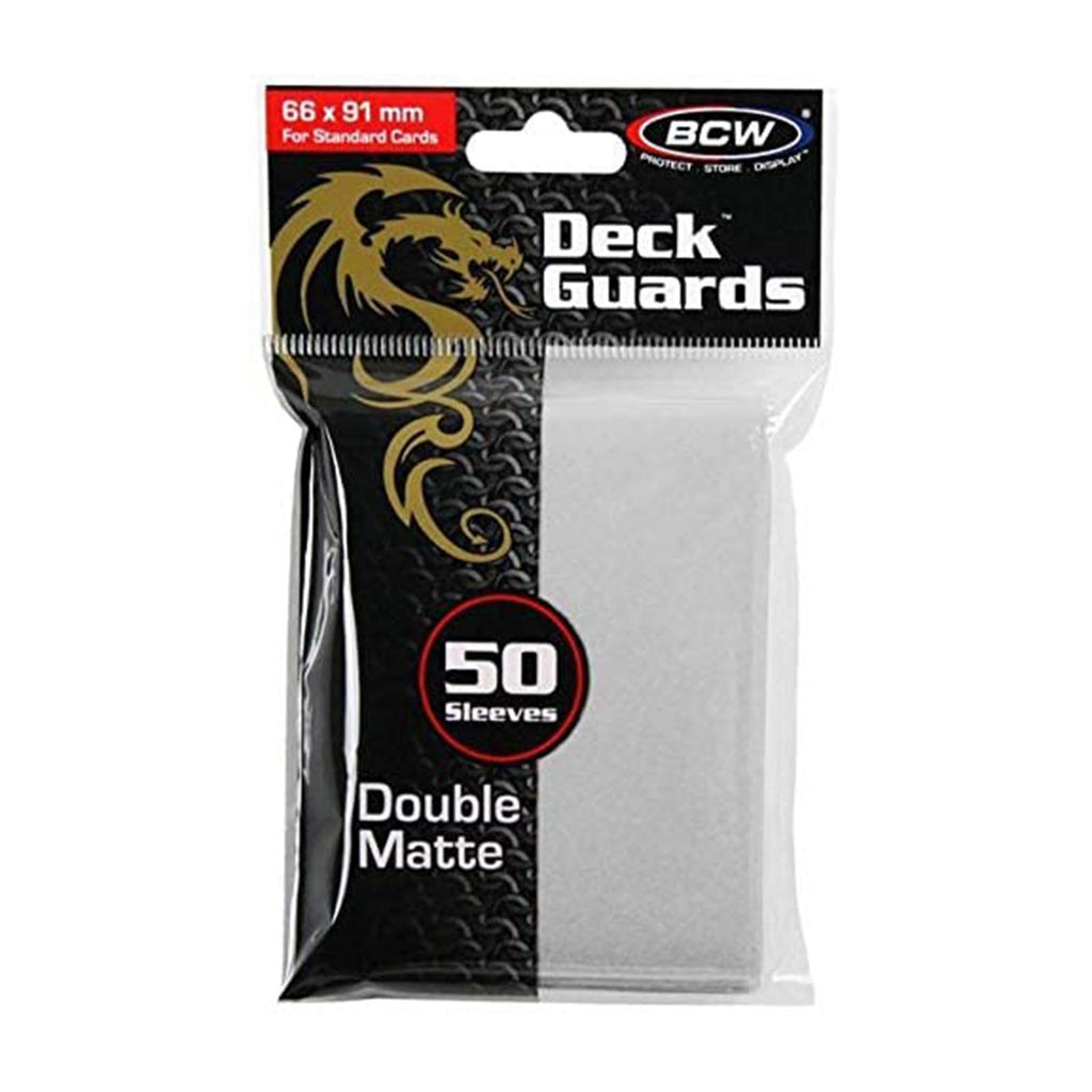 BCW White Double Matte Deck Guards Standard Cards Sleeves 50 Count