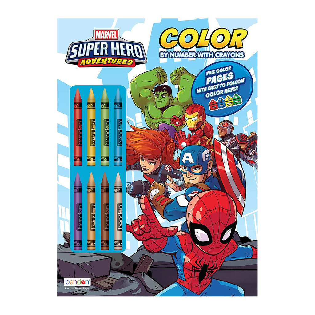 Bendon Marvel Super Hero Adventures Color By Numbers Book