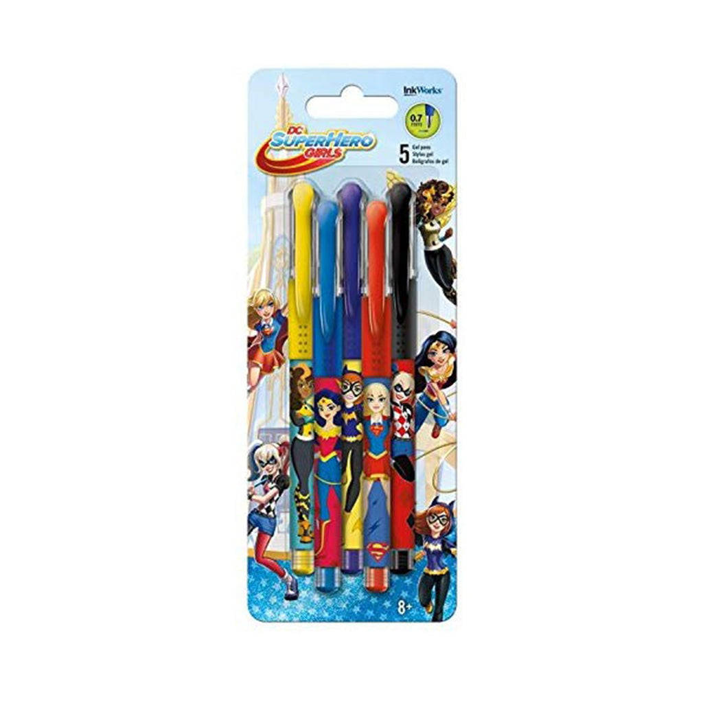 Ink Works DC Super Heroes Girls 5 Gel Pen Set