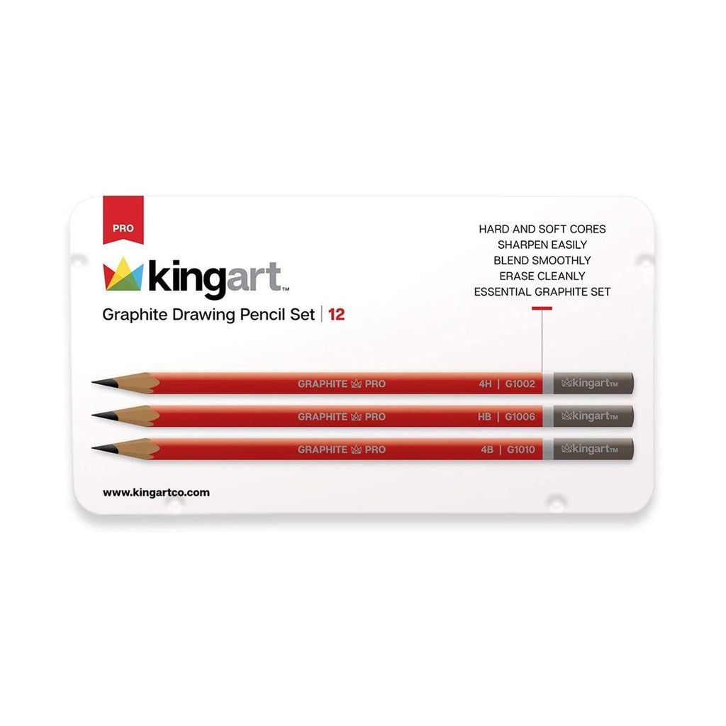 Kingart Pro 12 Count Graphite Drawing Pencil Set 330-12