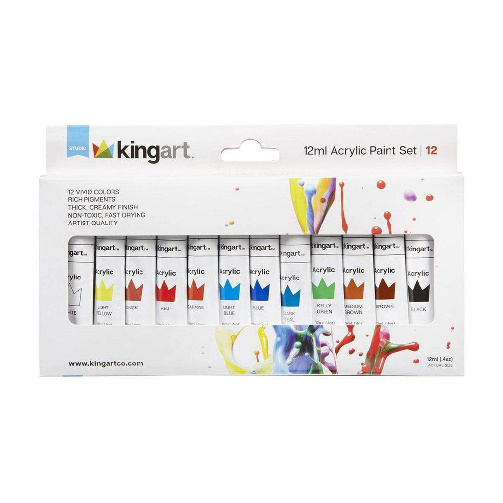 Kingart Studio 12 Count 12ml Acrylic Paint Set 506B-12