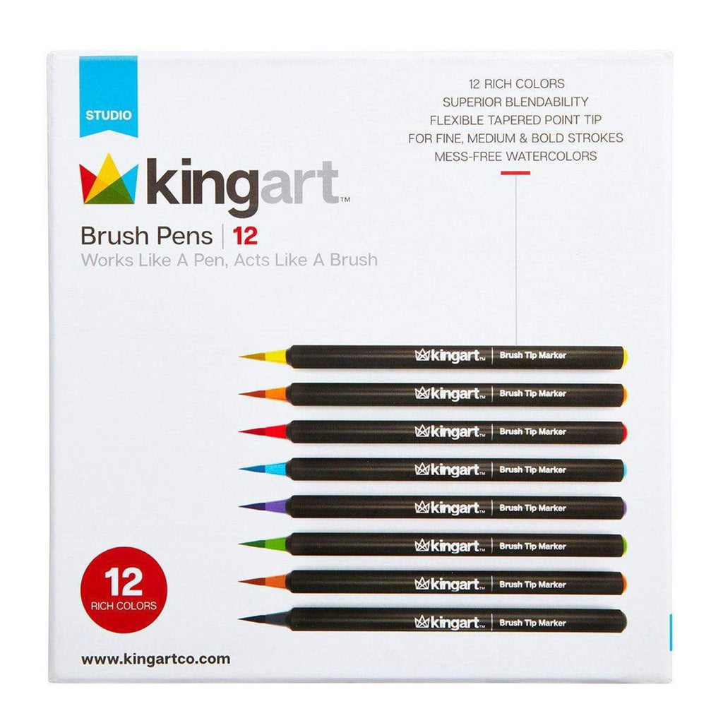 Kingart Studio 12 Count Brush Pens Set 444-12