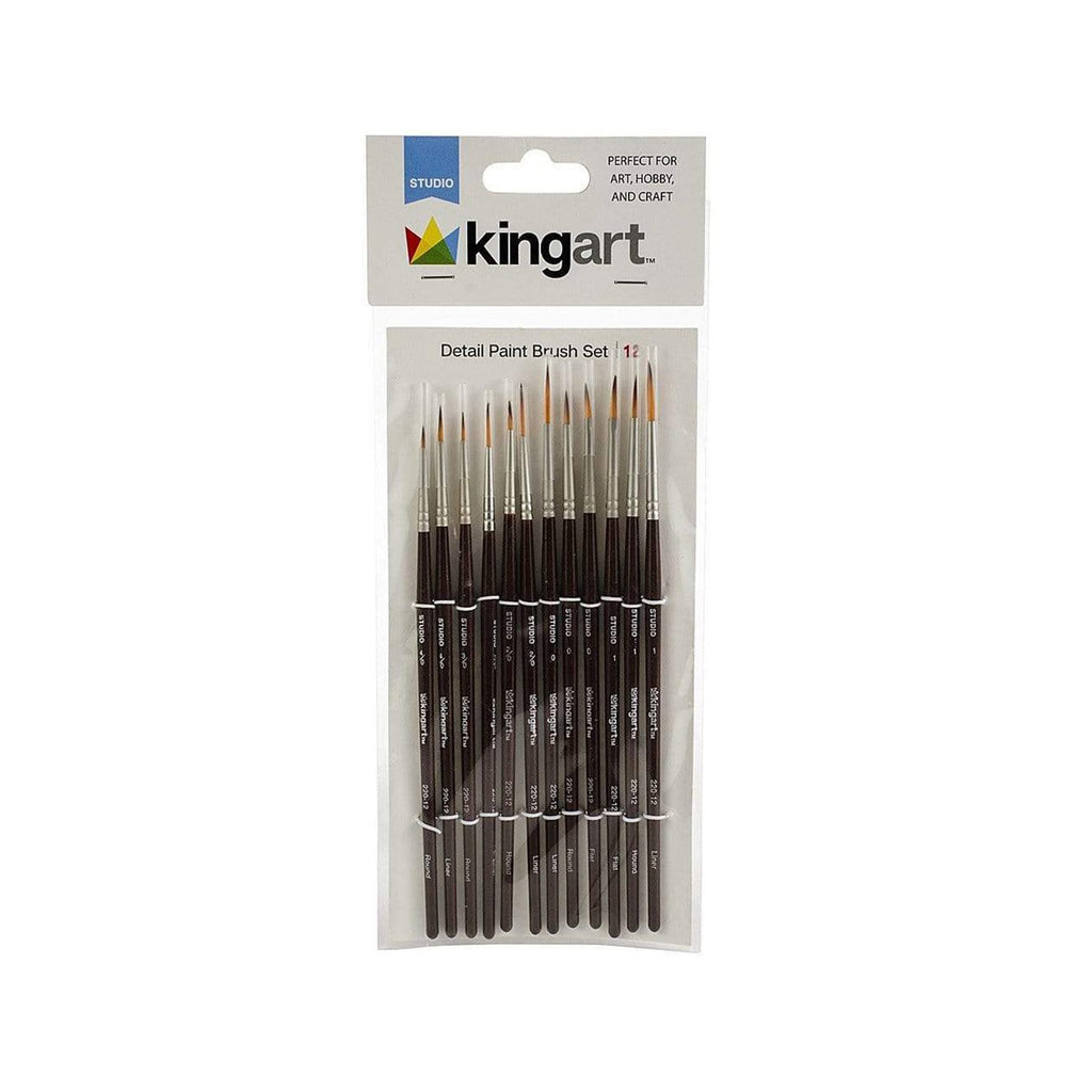 Kingart Studio 12 Count Detail Paint Brush Set 220-12