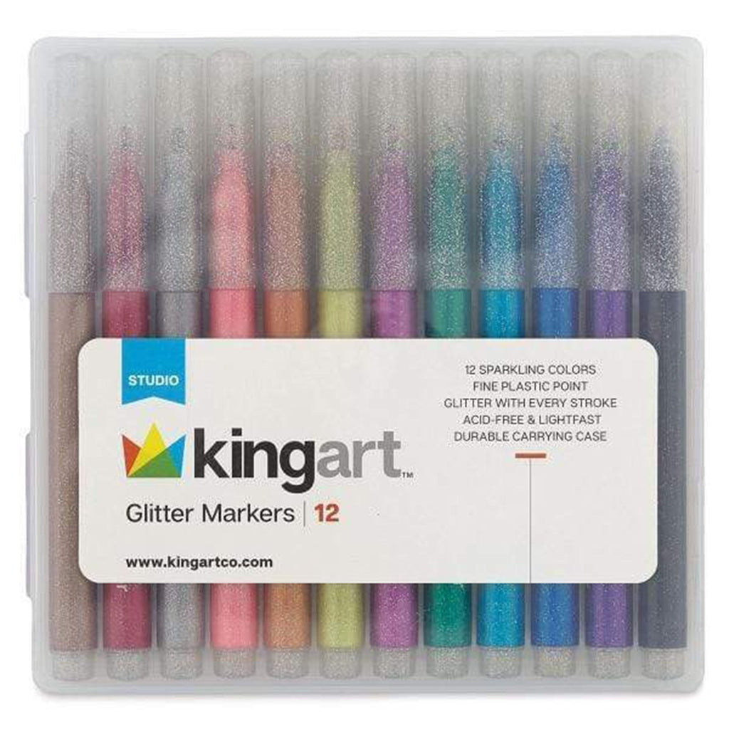 Kingart Studio 12 Count Glitter Markers Set 420-12