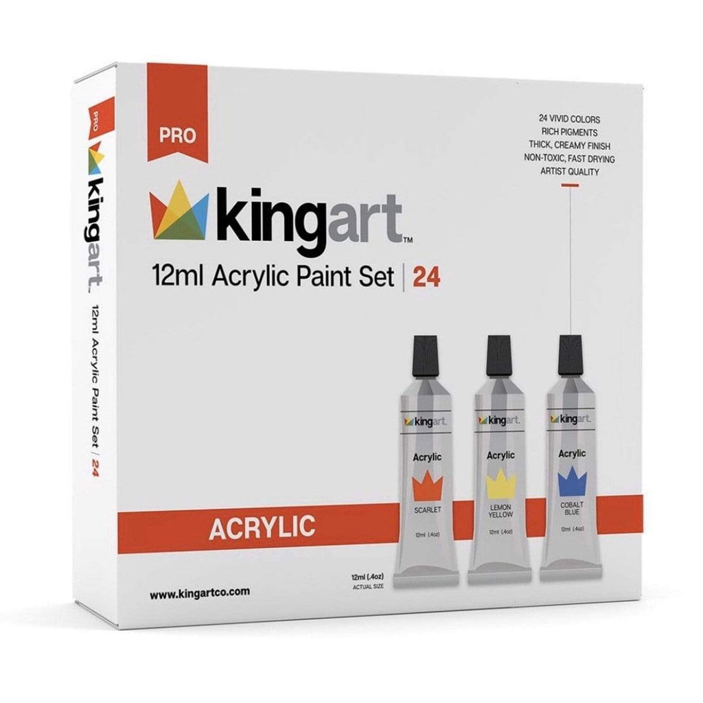 Kingart Studio 24 Count 12ml Acrylic Paint Set 505-24 - Radar Toys