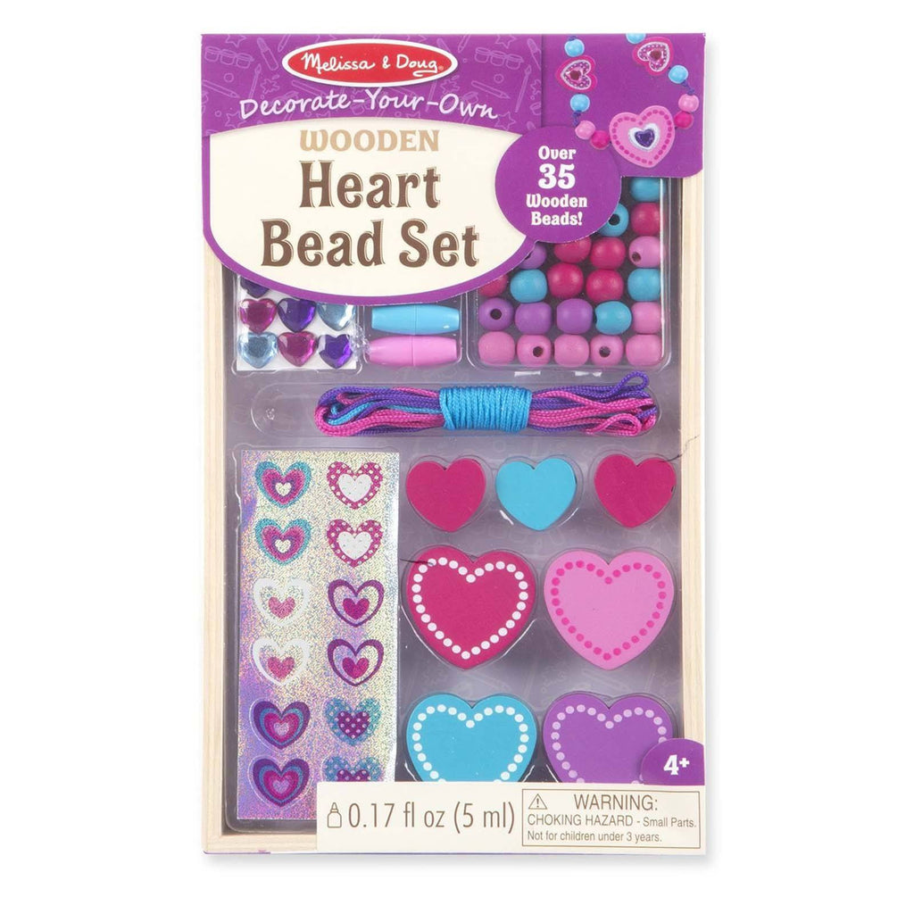 Melissa And Doug Decorate Your Own Wooden Heart Bead Set - Radar Toys