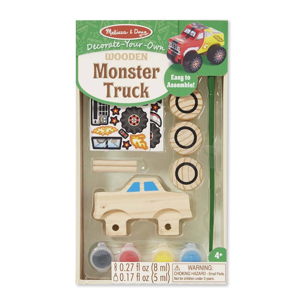 Melissa And Doug Decorate Your Own Wooden Monster Truck Set - Radar Toys