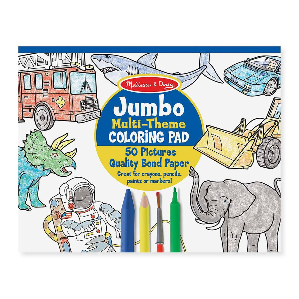 Melissa And Doug Jumbo Multi-Theme Blue Coloring Pad - Radar Toys