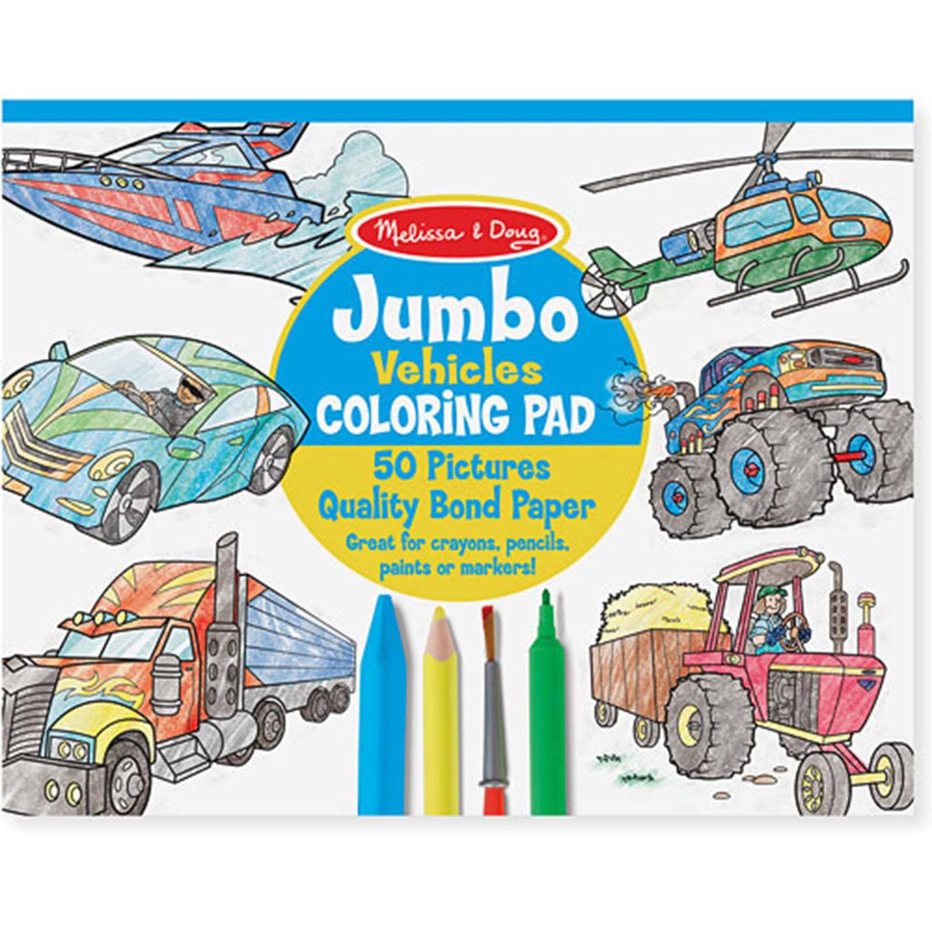 Melissa And Doug Jumbo Vehicles Coloring Pad