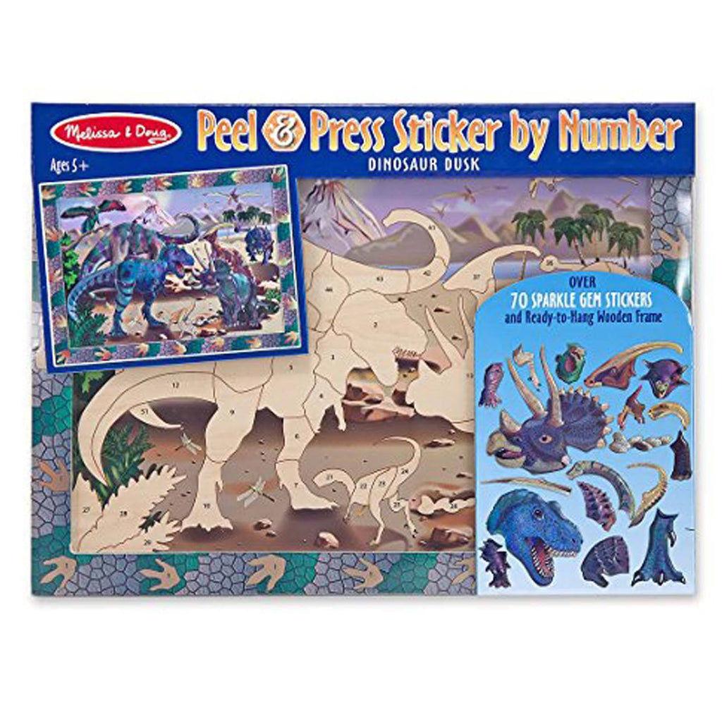 Melissa And Doug Peel And Press Sticker By Number Dinosaur Dusk Set