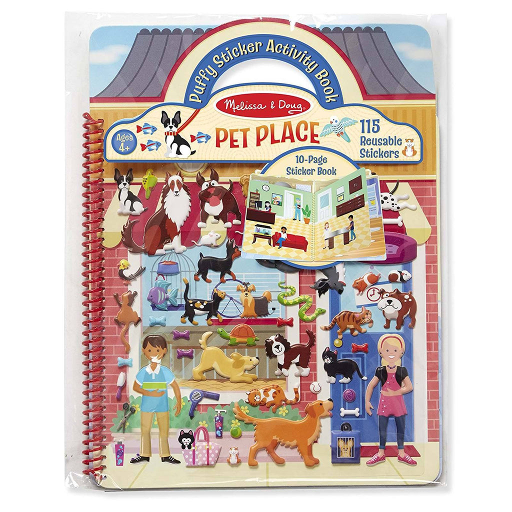 Melissa And Doug Pet Palace Reusable Puffy Sticker Activity Book - Radar Toys