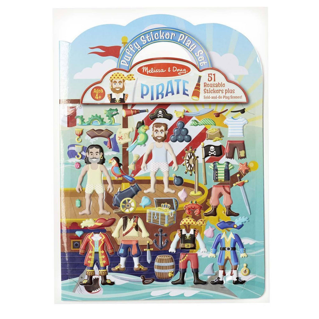 Melissa And Doug Pirate Puffy Reusable Sticker Play Set - Radar Toys