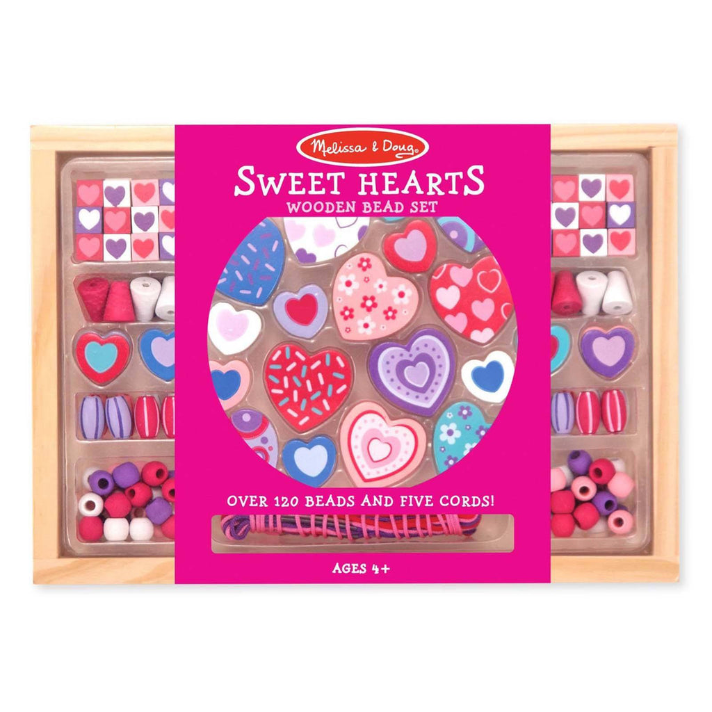 Melissa And Doug Sweet Hearts Wooden Bead Set - Radar Toys