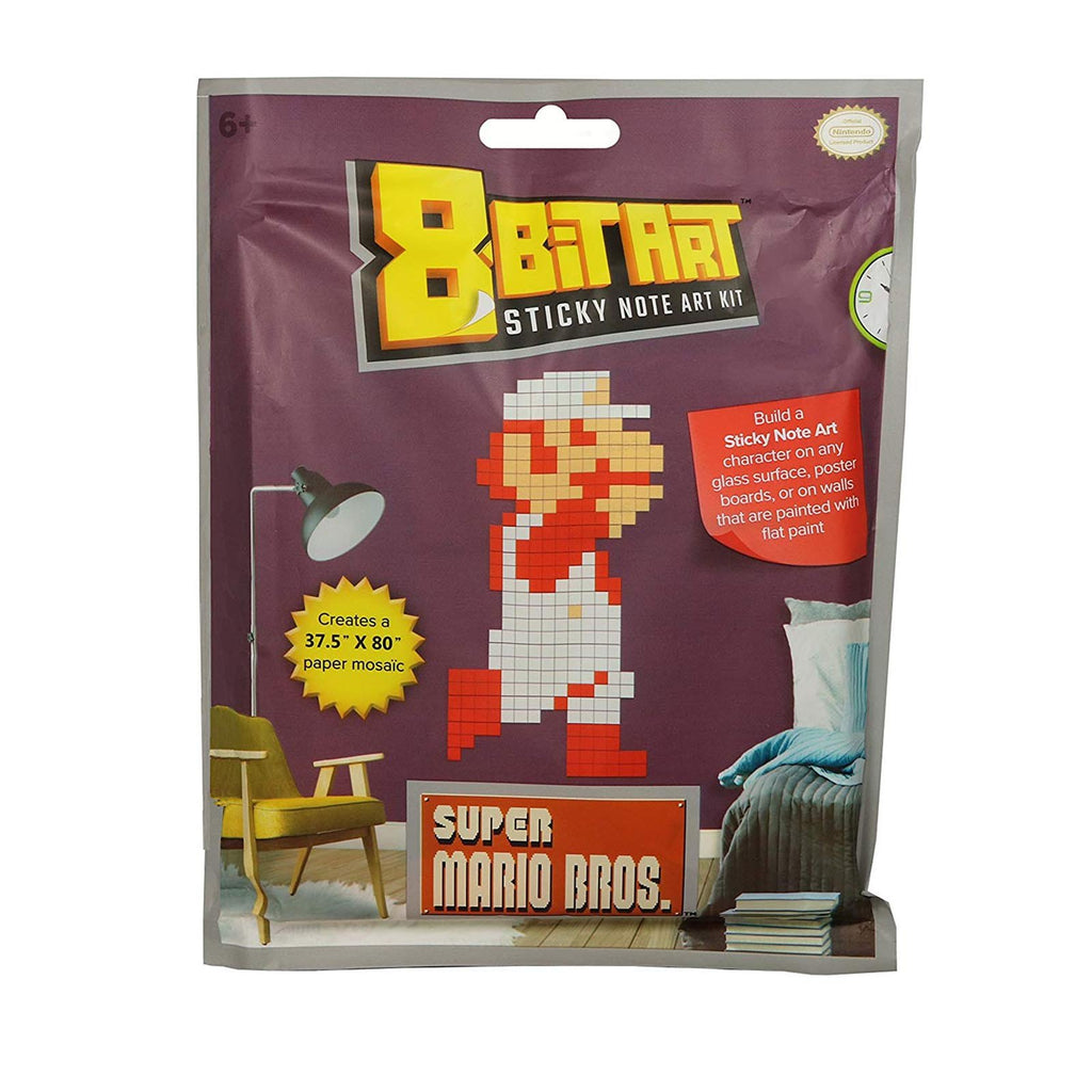 Super Mario Classic Fire Mario 8 Bit Sticky Note Art Kit