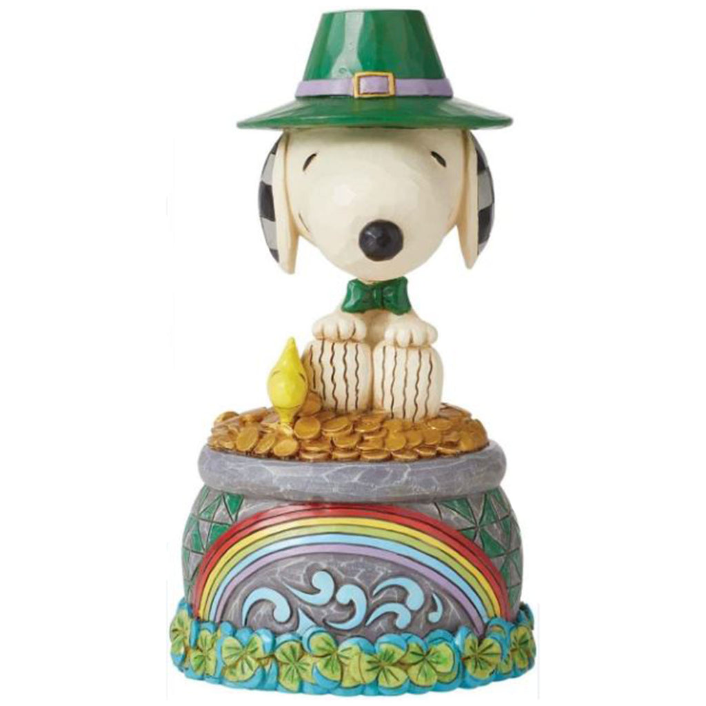 Enesco Peanuts Jim Shore Snoopy Pot Of Gold Lucky Ol' Dog Figurine