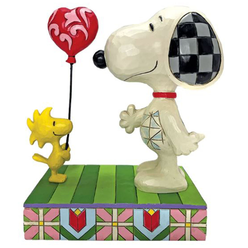 Enesco Peanuts Jim Shore Woodstock Giving Snoopy Heart Balloon Love Floats Figurine