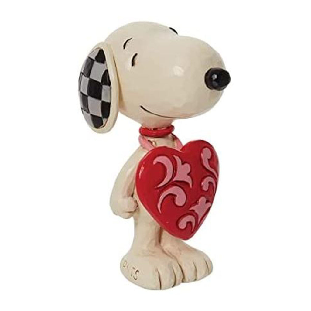 Enesco Peanuts Jim Shore Snoopy Wearing Heart Sign Mini Figurine