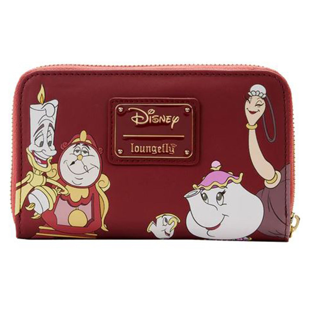 Loungefly Disney Beauty And The Beast Fireplace Scene Zip Around Wallet