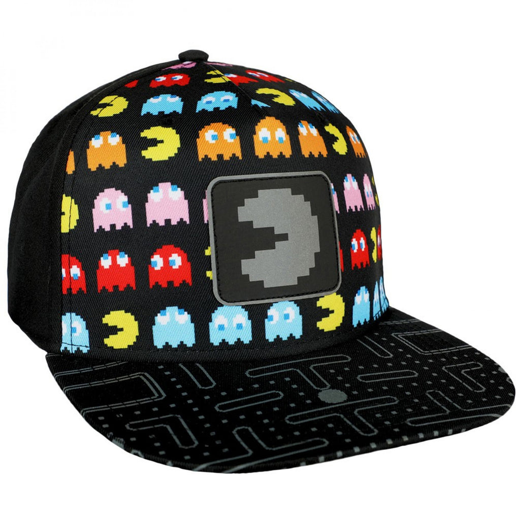 Pac-Man All Of Print Patch Youth Flat Snapback Hat